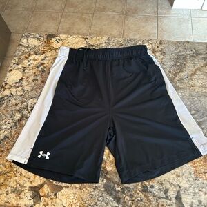 Under Armour Men's Black and White Athletic Shorts